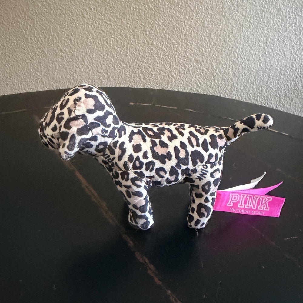 Victoria's Secret PINK Leopard Mini Dog Plush Black Cheetah Stuffed Toy 2014RARE